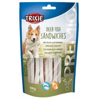 Ласощі для собак Trixie PREMIO Deer Fish Sandwiches, 100 г (оленина) - masterzoo.ua