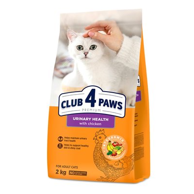 Сухой корм для кошек при заболеваниях мочевыводящих путей Club 4 Paws Premium Urinary 2 кг (курица) - masterzoo.ua