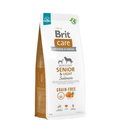 Сухой корм для стареющих собак Brit Care Dog Grain-free Senior & Light беззерновой | (лосось) 12 кг - masterzoo.ua