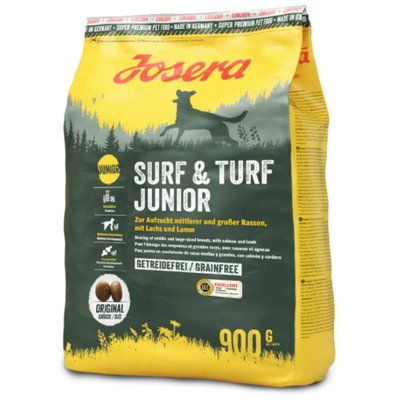 Сухий корм для цуценят Josera Surf & Turf Junior 900 г - лосось та ягня - masterzoo.ua
