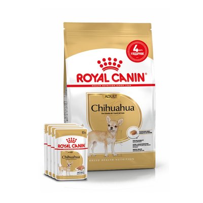 Набір корму собак Royal Canin Chihuahua Adult 1,5 кг + 4 pouch - домашня птиця - masterzoo.ua