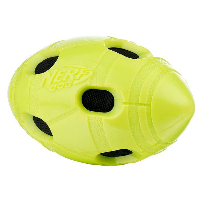 Іграшка для собак Nerf М'яч регбі, що шарудить 10 см (гума) - masterzoo.ua
