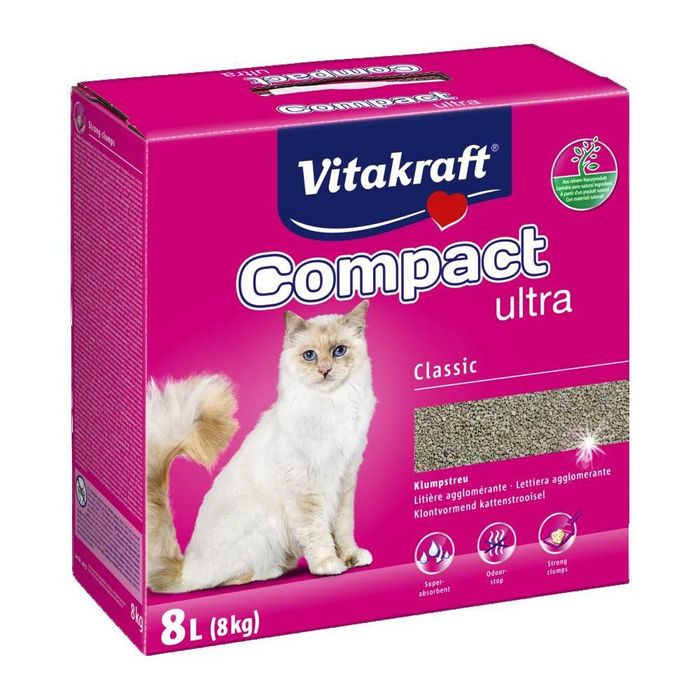 Наповнювач туалета для котів Vitakraft Compact Ultra Classic 8 кг (бентонітовий) - masterzoo.ua