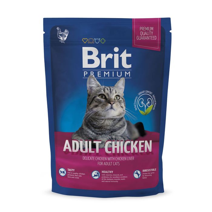 Сухий корм для котів Brit Premium Cat Adult Chicken 800 г (курка) - masterzoo.ua