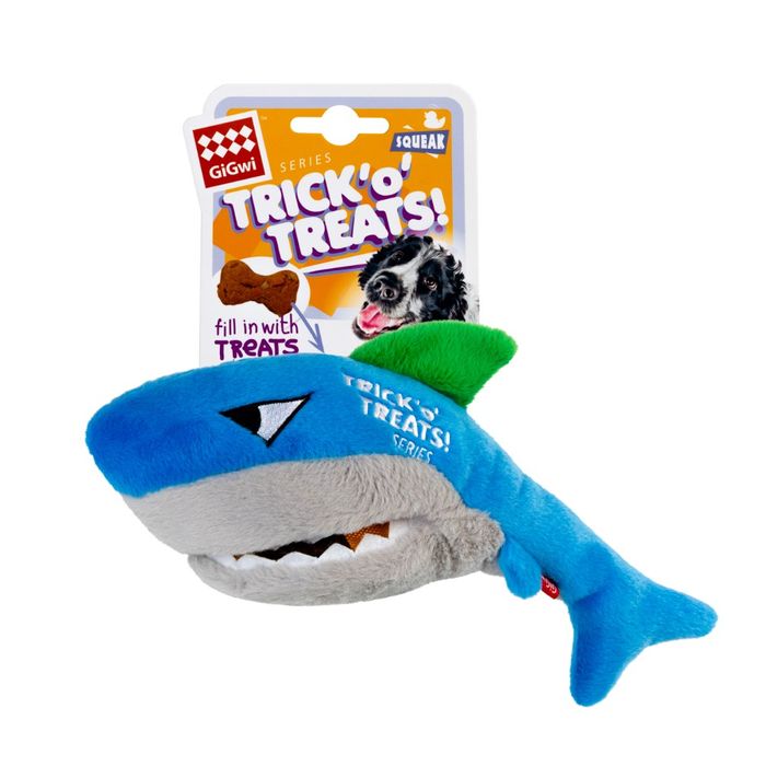 Іграшка для собак GiGwi Basic Акула для ласощів з пищалки | 30 см - masterzoo.ua
