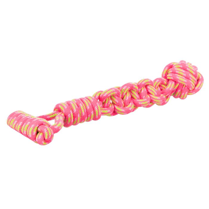 Игрушка для собак Trixie Канат плетёный с мячом и ручкой 38 см, d=8 см (текстиль, цвета в ассортименте) - masterzoo.ua