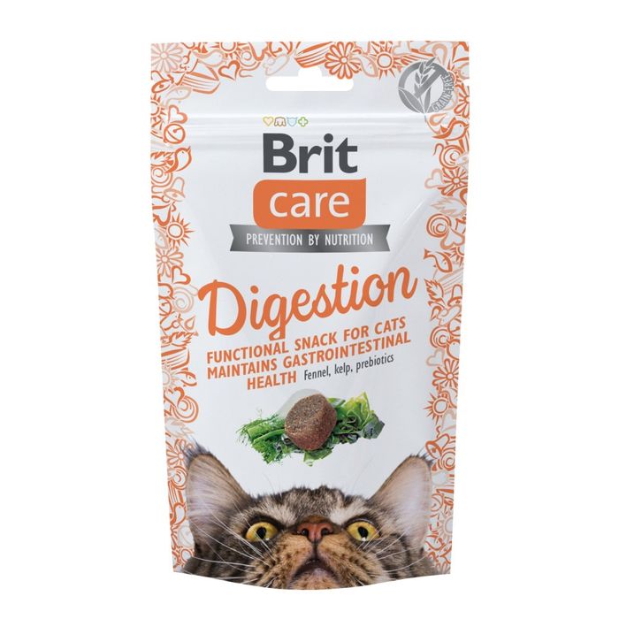 Лакомство для кошек Brit Care Crunchy Cracker Digestion 50 г - тунец, фенхель и ламинария - masterzoo.ua