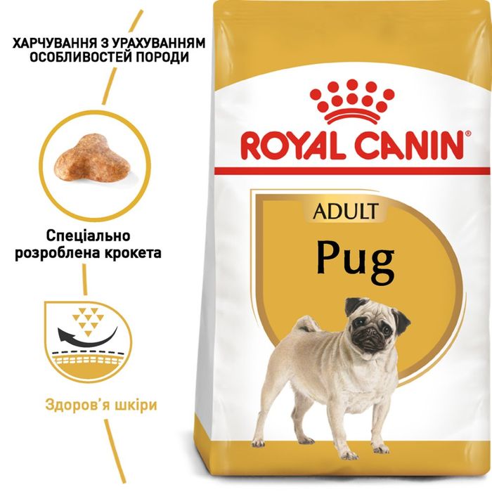 Сухий корм для дорослих собак породи мопс Royal Canin Pug Adult 3 кг - домашня птиця - masterzoo.ua