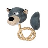 Игрушка для собак GiGwi Eco Friendz Волк с пищалкой и веревкой L | 76 см