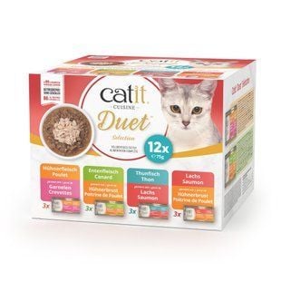 Упаковка влажного корма для кошек Catit Cuisine Duet 12 шт х 75 г - ассорти - masterzoo.ua