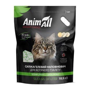 Наповнювач силікагелевий для котячого туалету AnimAll Зелений смарагд 10,5 л - без аромату - masterzoo.ua