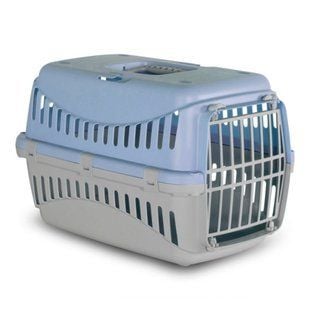Переноска для котів MP Bergamo Gipsy 2 Large пластикові дверцята 58х38х38 см - блакитний - masterzoo.ua