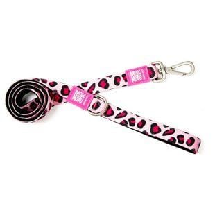 Max Molly Short Leash Рожевий леопард повідець для собак 1,2 м х 2,5 см - різнокольоровий - masterzoo.ua