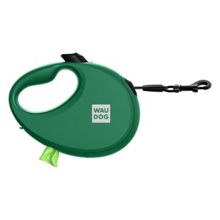 Поводок-рулетка Collar WAUDOG R-leash S 3 м / 12 кг - зелёный - masterzoo.ua