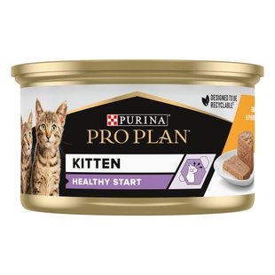 Вологий корм для кошенят Pro Plan  Kitten Healthy Start Chicken 85 г (курка) - masterzoo.ua