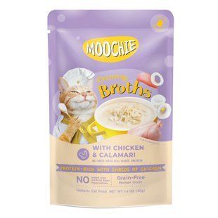 Влажный корм для кошек Moochie Сreamy Broths 40 г - курица и кальмар - masterzoo.ua