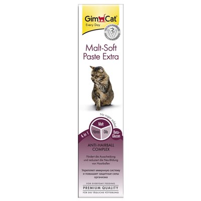 Паста для котів GimCat Malt-Soft Extra 200 г (для виведення шерсті) - masterzoo.ua