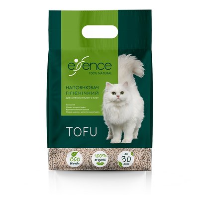 Наповнювач туалету для котів Essence натуральний розмір гранул 1,5 мм, 6 л (тофу) - masterzoo.ua