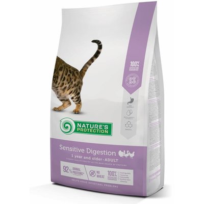 Сухий корм для котів Nature's Protection Sensitive Digestion 2 кг - домашня птиця - masterzoo.ua