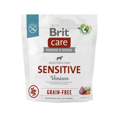 Сухой корм для собак с чувствительным пищеварением Brit Care Dog Grain-free Sensitive беззерновой | (оленина) 1 кг - masterzoo.ua