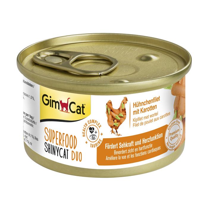 Вологий корм для котів GimCat Superfood 70 г (курка та морква) - masterzoo.ua