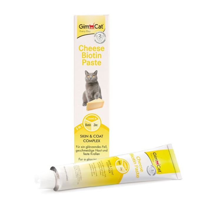 Ласощі для котів GimCat Cheese Biotin Paste 100 г - сир з біотином - masterzoo.ua