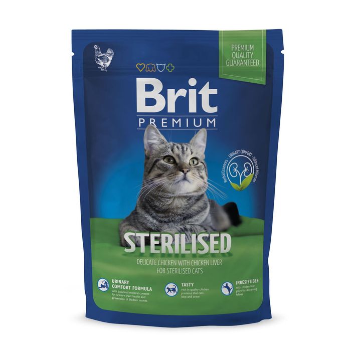 Сухий корм для стерилізованих котів Brit Premium Cat Sterilized 800 г (курка) - masterzoo.ua