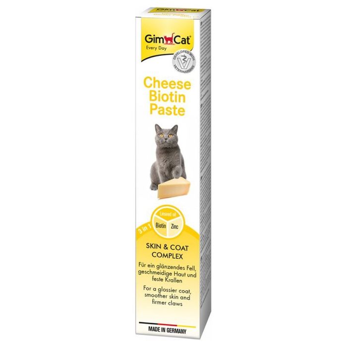 Лакомство для кошек GimCat Cheese Biotin Paste 100 г - сыр с биотином - masterzoo.ua