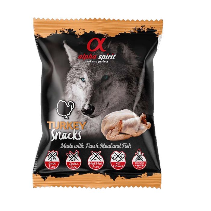 Ласощі для собак Alpha Spirit Dog Snacks 50 г - індичка - masterzoo.ua