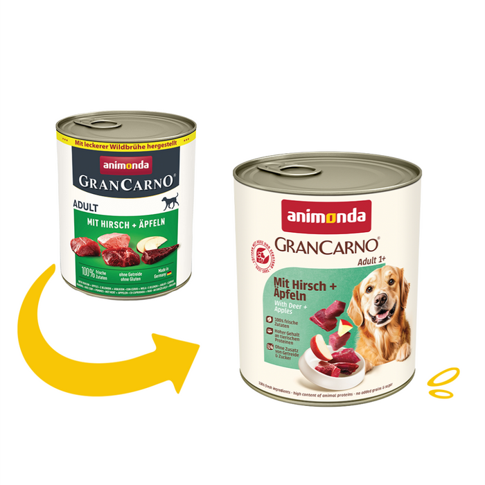 Вологий корм для собак Animonda GranCarno Adult 800 г - свинина, оленина та яблуко - masterzoo.ua