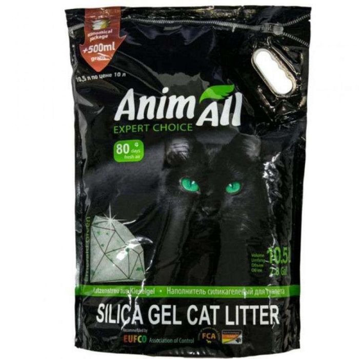 Наполнитель для кошачьего туалета AnimAll litter Green emerald 10,5 л - силикогель - masterzoo.ua