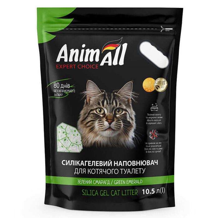 Наповнювач для котячого туалету AnimAll litter Green emerald 10,5 л - силікагель - masterzoo.ua