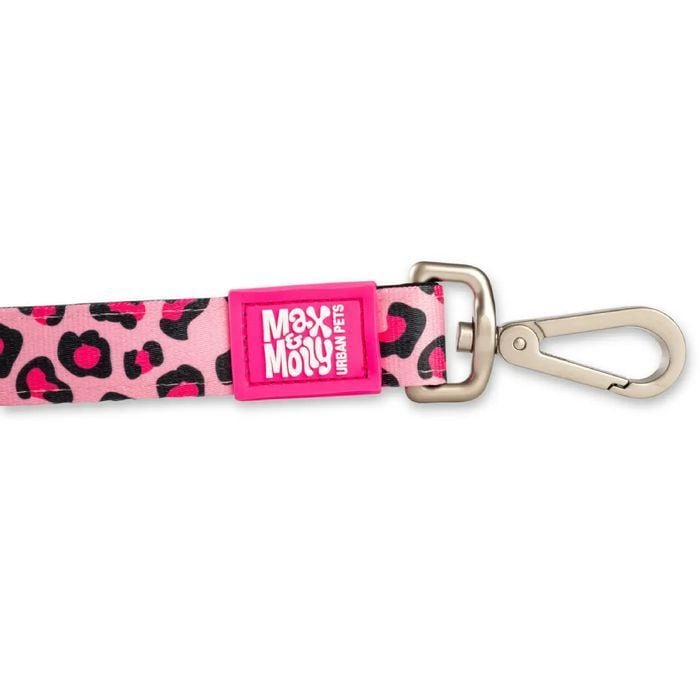 Max Molly Short Leash Розовый леопард поводок для собак 1,2м х 2,5см - разноцветный - masterzoo.ua