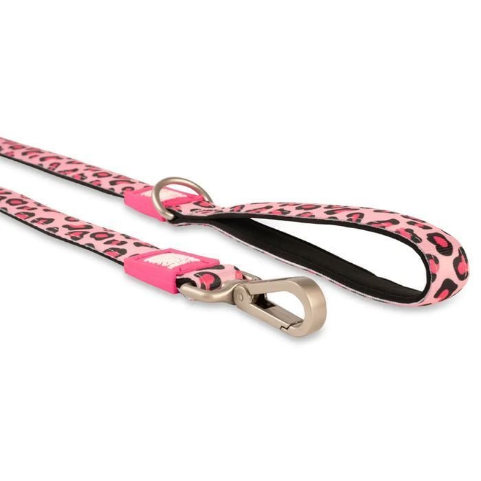 Max Molly Short Leash Розовый леопард поводок для собак 1,2м х 2,5см - разноцветный - masterzoo.ua