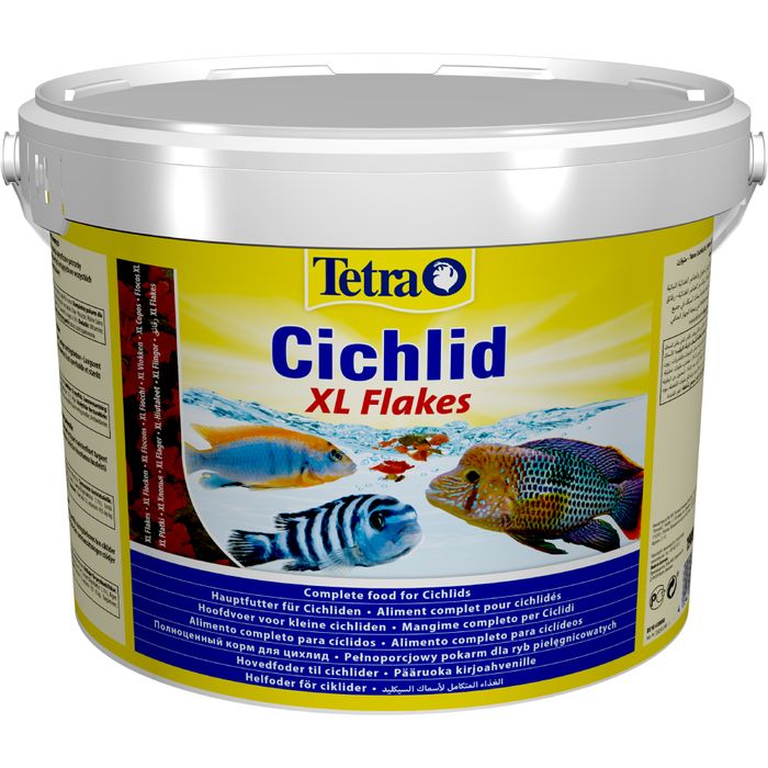 Сухий корм для акваріумних риб Tetra в пластівцях «Cichlid XL Flakes» 10 л (для всіх цихлід) - masterzoo.ua