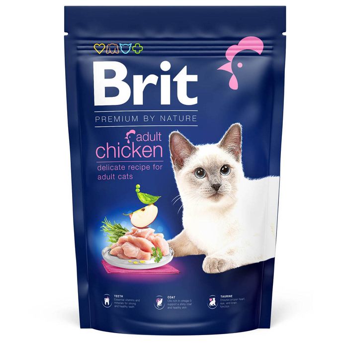 Сухой корм для котов Brit Premium by Nature Cat Adult Chicken1,5 кг - курица - masterzoo.ua