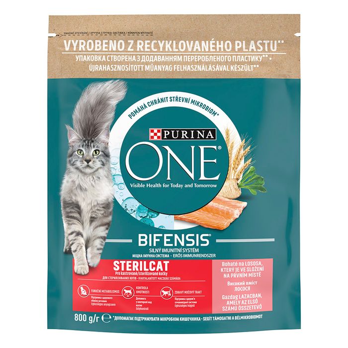 Сухой корм для стерилизованных кошек Purina One Sterilised 800 г - лосось - masterzoo.ua