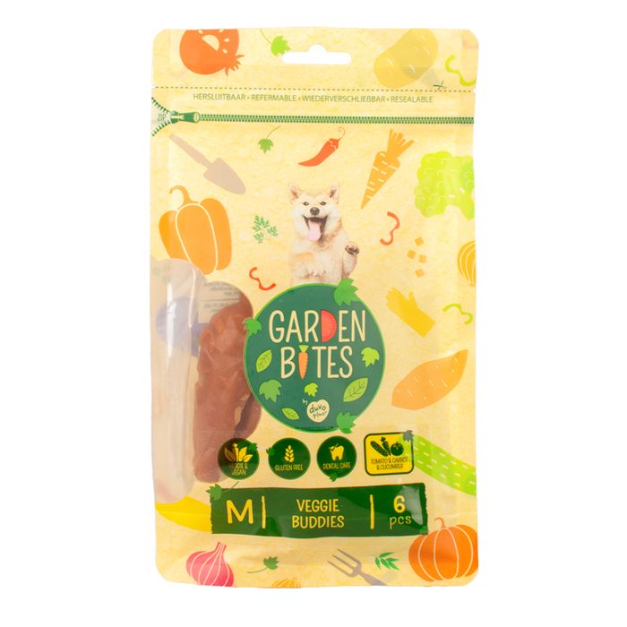 Веганские лакомства для собак Garden Bites Veggie Buddies M 8,5 см 45 г/6 шт - masterzoo.ua