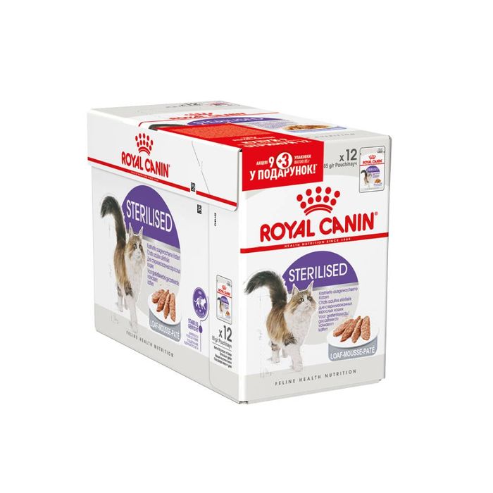 Вологий корм для котів Royal Canin Sterilised Loaf pouch 9+3 шт х 85 г - masterzoo.ua