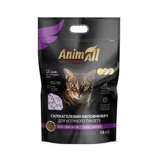 Наповнювач силікагелевий для котячого туалету AnimAll Фіолетовий аметист 15 л - лаванда - masterzoo.ua