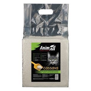 Наполнитель растительный для кошачьего туалета AnimAll Cassava Classic 6 л - без аромата - masterzoo.ua