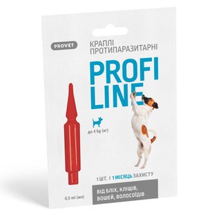 Капли на холку PROVET Profiline до 4 кг, 1 пипетка - masterzoo.ua