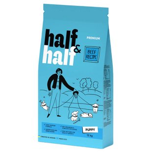 Сухой корм для щенков Half&Half Puppy 12 кг - говядина - masterzoo.ua