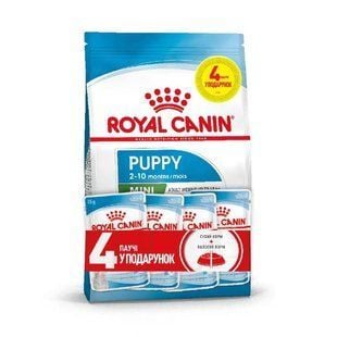 Набір сухого та вологого корму для цуценят Royal Canin Mini Puppy 2 кг + 4 шт х 85 г - masterzoo.ua