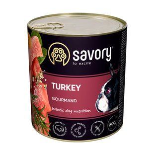 Влажный корм для собак Savory Adult 800 г - индейка - masterzoo.ua