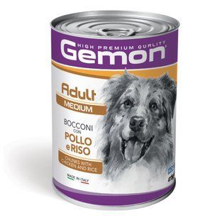 Влажный корм для собак Gemon Medium Breeds Adult 415 г - курица и рис - masterzoo.ua