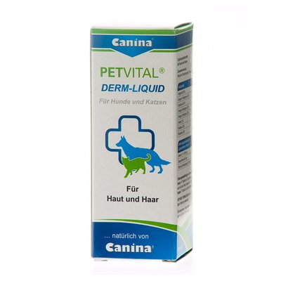 Витамины для кошек и собак Canina «PETVITAL Derm-Liquid» 25 мл (для кожи и шерсти) - masterzoo.ua