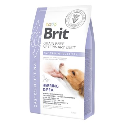 Сухий корм для собак, при захворюваннях шлунково-кишкового тракту Brit GF Veterinary Diet Gastrointestinal 2 кг (оселедець) - masterzoo.ua