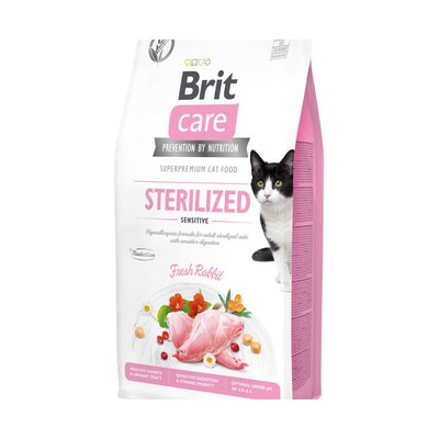 Сухий корм для котів Brit Care Cat Grain Free Sterilized Sensitive 7 кг - кролик - masterzoo.ua