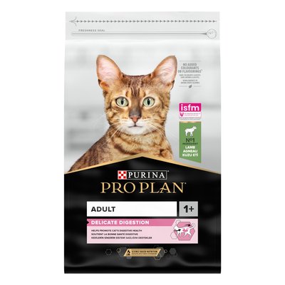 Сухой корм для кошек с чувствительным пищеварением Pro Plan Delicate Lamb 10 кг (ягнёнок) - masterzoo.ua
